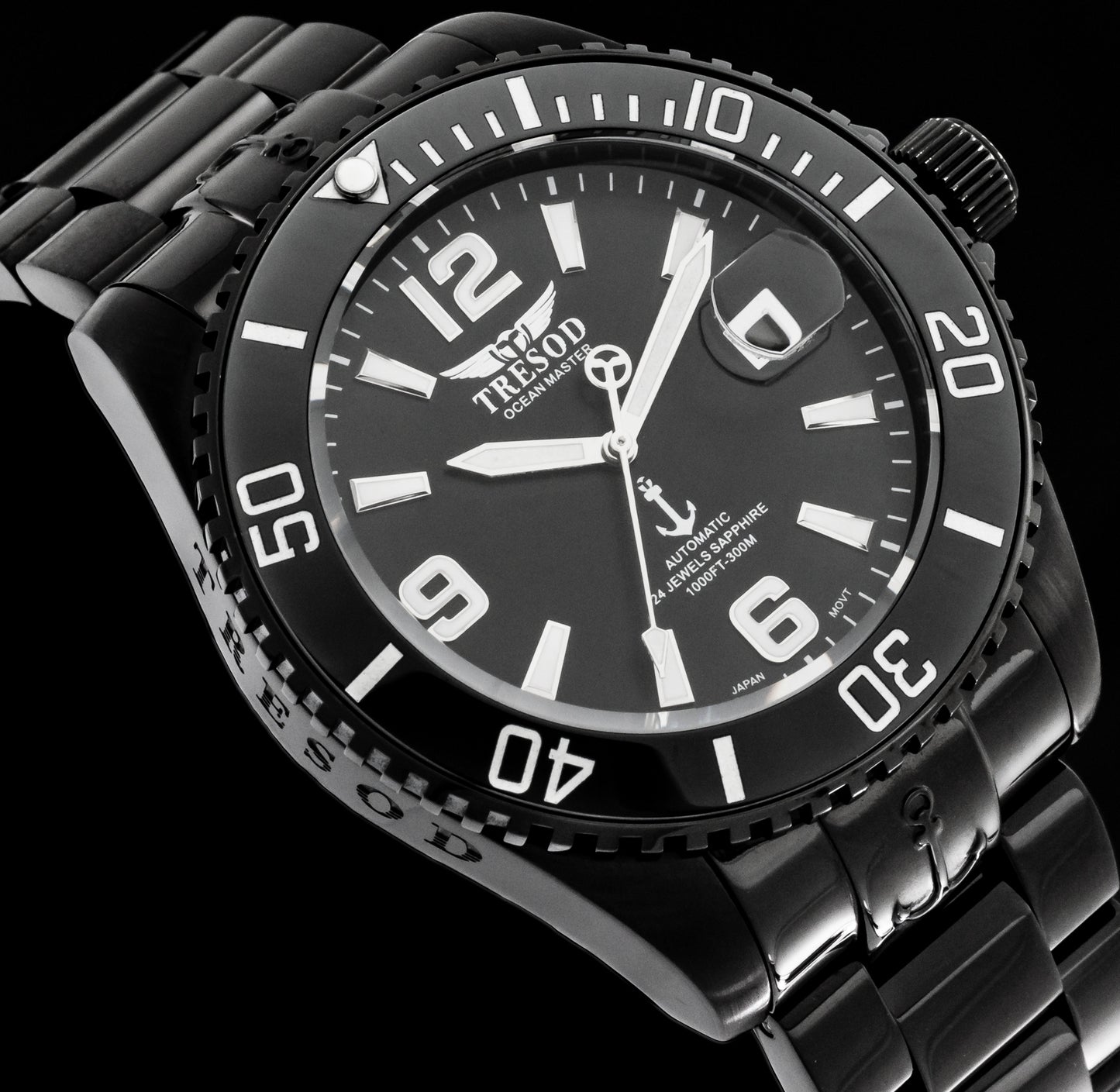 Tresod Men's 300M Ocean Master Sapphire Crystal Ceramic Bezel 24J Automatic Watch-OM-0106