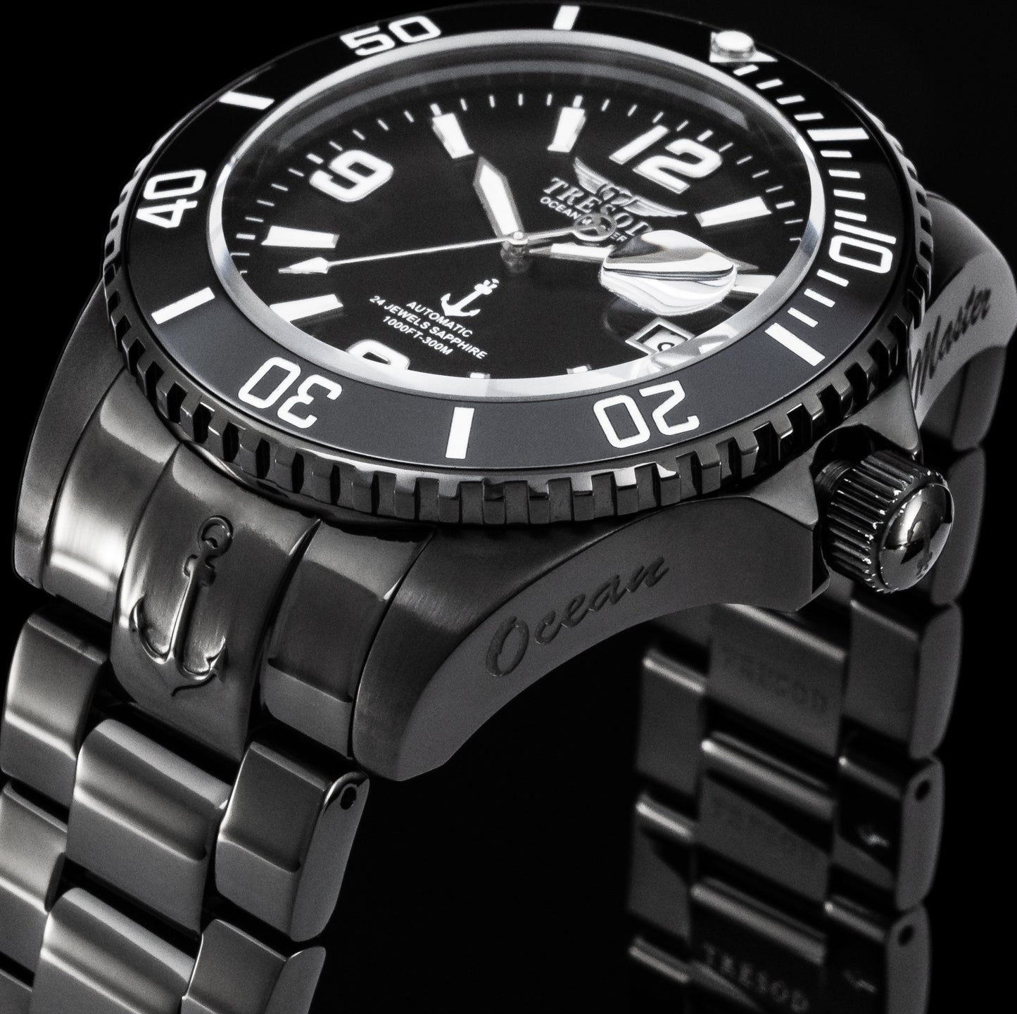 Tresod Men's 300M Ocean Master Sapphire Crystal Ceramic Bezel 24J Automatic Watch-OM-0106